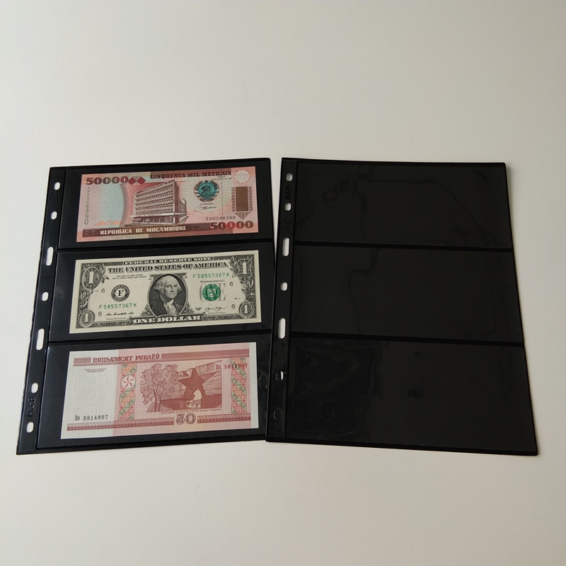 3 kieszonkowe kieszonkowe czarne portfele do przechowywania banknotów