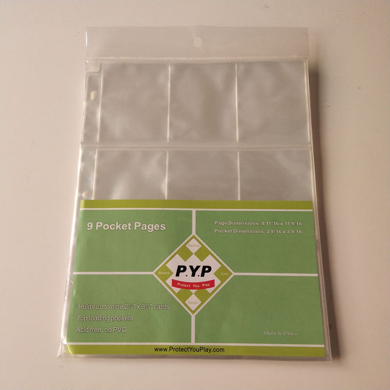 9 Pocket Poly Gaming Card Holder Ochraniacze stron Plastikowy arkusz spoiwa